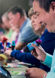 Man daubing a Bingo card