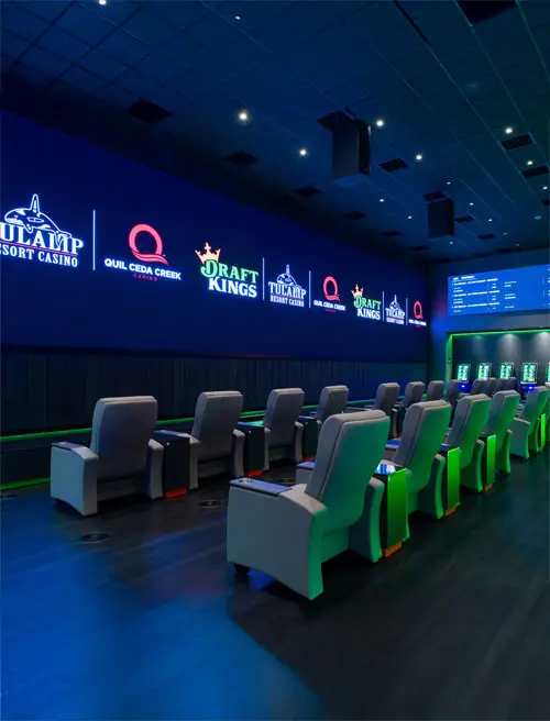 A view of the seating space