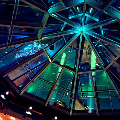 Oasis pool glass dome