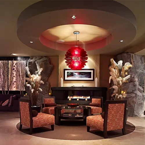 Lounge fireplace