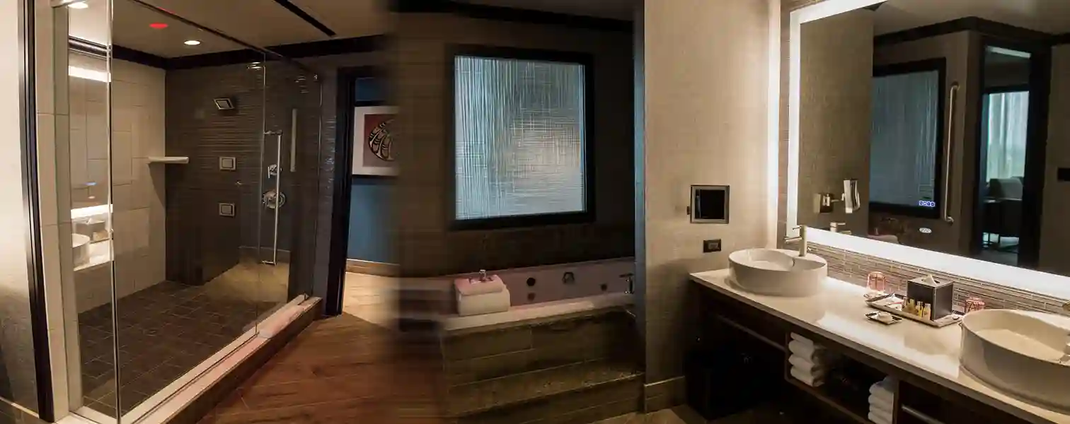 Orca Suite bathroom collage